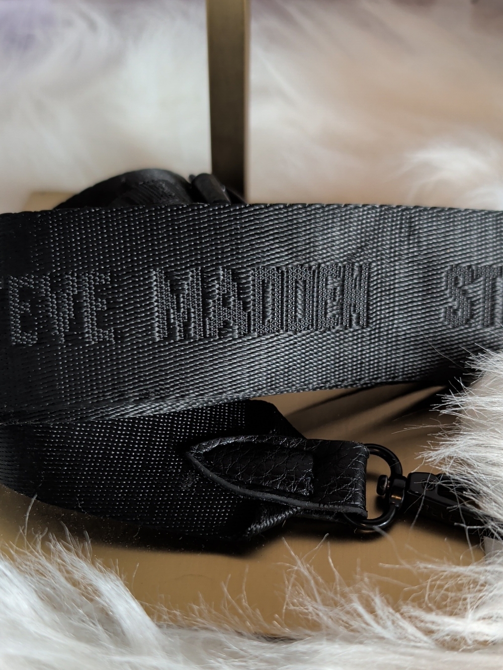 Steve Madden Black Embossed Mini Satchel - Picture 3 of 9
